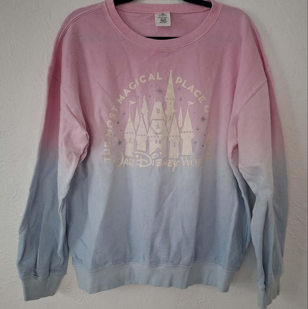 Disney crewneck sweatshirt pastel pink blue size large